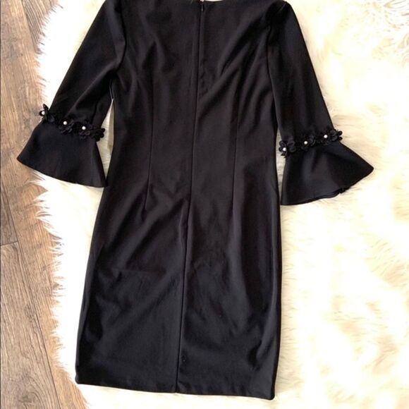 I LE NEW YORK Pearls Beaded Bell Sleeve Dress 8 - Picture 8 of 11